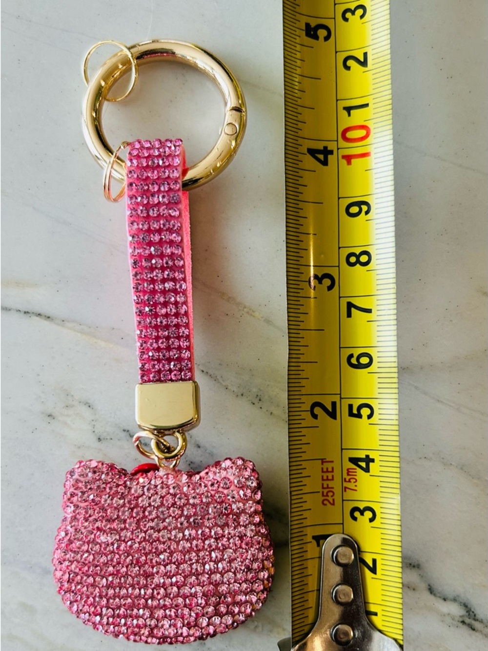 Pink Rhinestone Hello Kitty Keychain Charm 🎀✨ - Picture 3 of 3